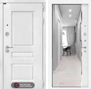 Входная дверь Версаль с зеркалом Панорама — Белый софт купить в Москве