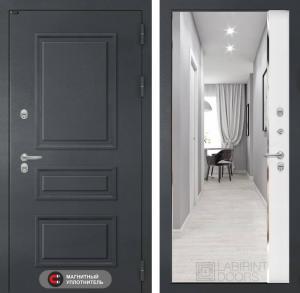 Входная дверь Атлантик с зеркалом Панорама — Белый софт купить в Москве