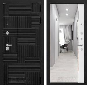 Входная дверь Пазл с зеркалом Панорама — Белый софт купить в Москве