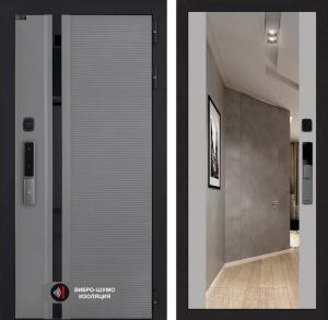 Входная дверь Пиано Смарт 2.0 с зеркалом Максимум — Грей софт купить в Москве