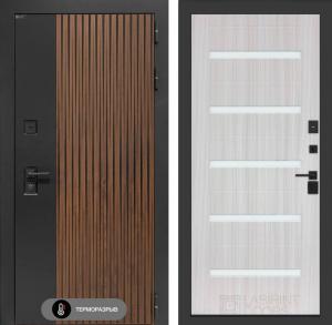 Входная дверь Айслаб 01 — Сандал белый, стекло белое купить в Москве