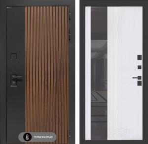 Входная дверь Айслаб с Зеркалом 32 тонированным — Белый рельеф софт купить в Москве