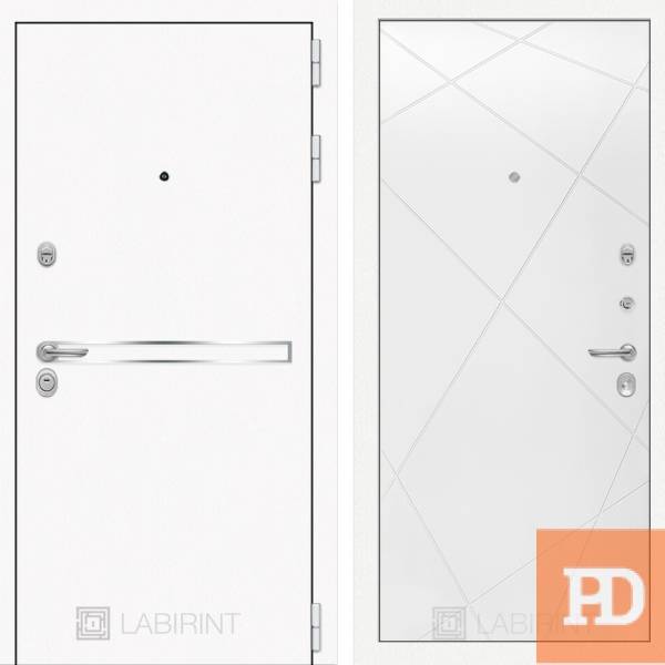 Входная дверь Лабиринт Лайн WHITE 24 - Белый софт купить в Москве