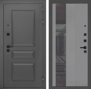 Входная дверь Орлеан с Зеркалом 32 тонированным — Серый рельеф софт купить в Москве