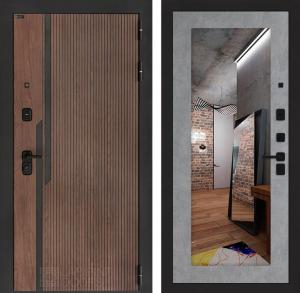 Входная дверь Кармина с Зеркалом 18 — Бетон светлый купить в Москве