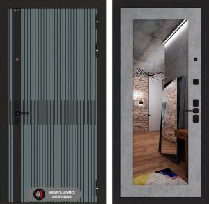 Входная дверь Иссида с зеркалом 18 — Бетон светлый купить в Москве