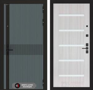 Входная дверь Иссида 01 — Сандал белый, стекло белое купить в Москве