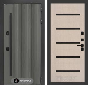 Входная дверь Термолаб 1 тепло 01 — Беленый дуб, стекло черное купить в Москве