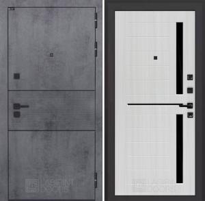 Входная дверь Инфинити 02 — Сандал белый, стекло черное купить в Москве