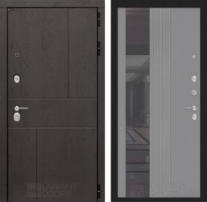 Входная дверь Урбан с Зеркалом 32 тонированным — Серый рельеф софт купить в Москве