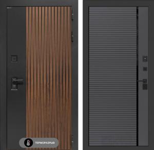 Входная дверь Айслаб 22 — Графит софт, черная вставка купить в Москве