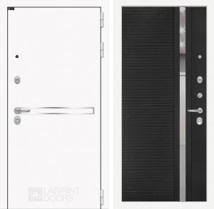 Входная дверь Лайн Вайт 31 — Черный кварц, зеркальная вставка с тонировкой купить в Москве