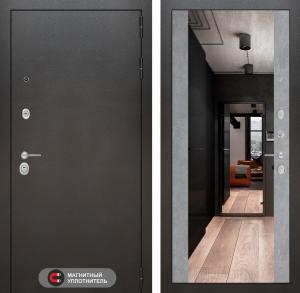 Входная дверь Сильвер с Зеркалом Максимум — Бетон светлый купить в Москве