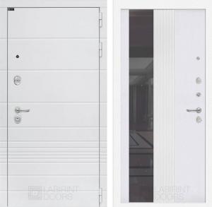 Входная дверь Трендо с Зеркалом 32 тонированным — Белый рельеф софт купить в Москве