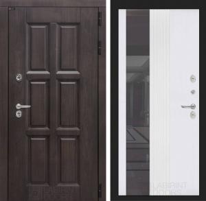 Входная дверь Лондон с Зеркалом 32 тонированным — Белый рельеф софт купить в Москве