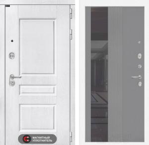 Входная дверь Версаль с Зеркалом 32 тонированным — Серый рельеф софт купить в Москве