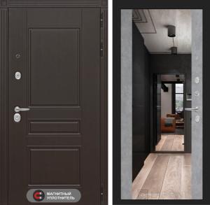 Входная дверь Мегаполис с зеркалом Максимум — Бетон светлый купить в Москве