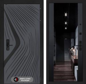 Входная дверь Леолаб с Зеркалом тонированным Максимум — Черный кварц купить в Москве