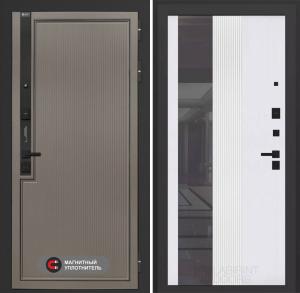 Входная дверь Лаб 1 Про с Зеркалом 32 тонированным — Белый рельеф софт купить в Москве