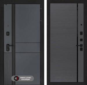 Входная дверь Эволаб 22 — Графит софт, черная вставка купить в Москве