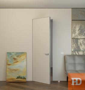 Скрытая дверь грунт кромка хром с 4х сторон 2300 со стабилизатором<br/> купить в Москве