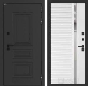 Входная дверь Аляска Лайт 31 — Белый софт, зеркальная вставка с тонировкой купить в Москве