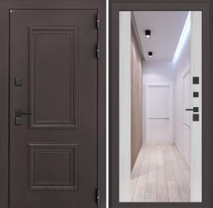 Входная дверь Полярис лайт с зеркалом Максимум — Сандал белый купить в Москве