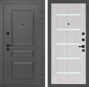 Входная дверь Орлеан 01 — Сандал белый, стекло белое купить в Москве