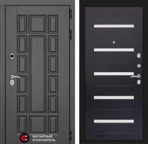 Входная дверь Нью-Йорк 01 — Венге, стекло белое купить в Москве