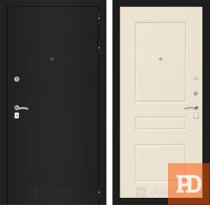 Входная дверь Лабиринт CLASSIC шагрень черная 03 — Крем софт купить в Москве