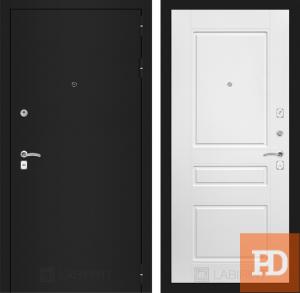 Входная дверь Лабиринт CLASSIC шагрень черная 03 — Белый софт купить в Москве
