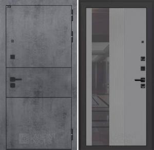 Входная дверь Инфинити с Зеркалом 32 тонированным — Серый рельеф софт купить в Москве