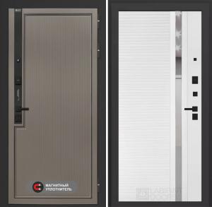 Входная дверь Лаб 1 Про 31 — Белый софт, зеркальная вставка с тонировкой купить в Москве