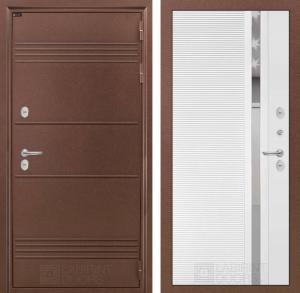 Входная дверь Термо Лайт 31 — Белый софт, зеркальная вставка с тонировкой купить в Москве