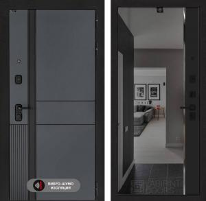 Входная дверь Эволаб с зеркалом Панорама с тонировкой — Черный кварц купить в Москве