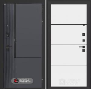 Входная дверь Лаб 2 Про 25 — Белый софт, черный молдинг купить в Москве