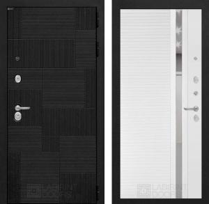 Входная дверь Пазл 31 — Белый софт, зеркальная вставка с тонировкой купить в Москве