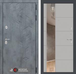 Входная дверь Бетон с зеркалом 19 — Грей софт купить в Москве
