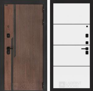 Входная дверь Кармина 25 — Белый софт, черный молдинг купить в Москве