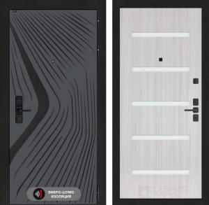 Входная дверь Леолаб 01 — Сандал белый, стекло белое купить в Москве