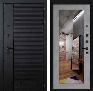 Входная дверь Пиано с зеркалом 18 — Бетон светлый купить в Москве