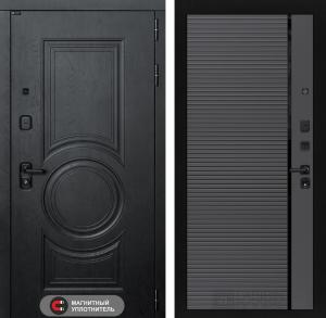 Входная дверь Гранд 22 — Графит софт, черная вставка купить в Москве