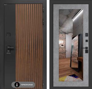 Входная дверь Айслаб с зеркалом 18 — Бетон светлый купить в Москве