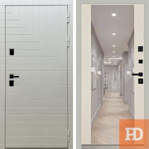 Входная дверь Квадро зеркало 2 софт шампань купить в Москве