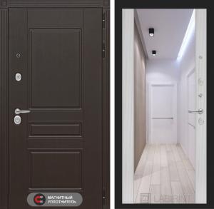 Входная дверь Мегаполис с зеркалом Максимум — Сандал белый купить в Москве