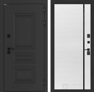 Входная дверь Аляска Лайт 22 — Белый софт, черная вставка купить в Москве