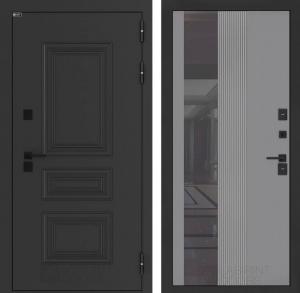 Входная дверь Аляска Лайт с Зеркалом 32 тонированным — Серый рельеф софт купить в Москве