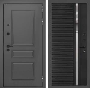 Входная дверь Орлеан 31 — Черный кварц, зеркальная вставка с тонировкой купить в Москве