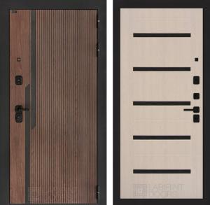 Входная дверь Кармина 01 — Беленый дуб, стекло черное купить в Москве