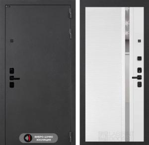 Входная дверь Соналаб 31 — Белый софт, зеркальная вставка с тонировкой купить в Москве